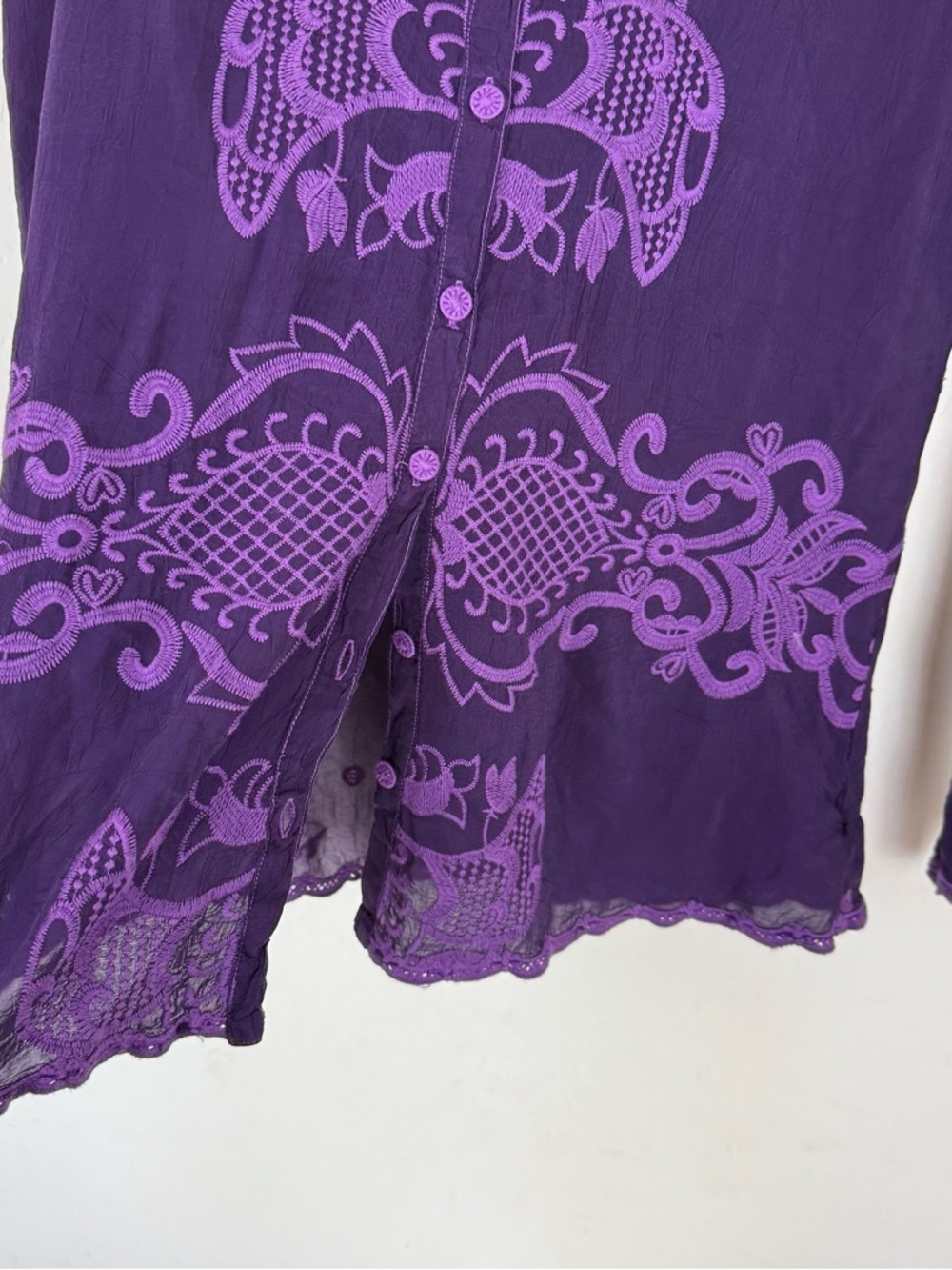 JOHNNY WAS runswick lenny button down shirt in grape - Picture 7 of 9